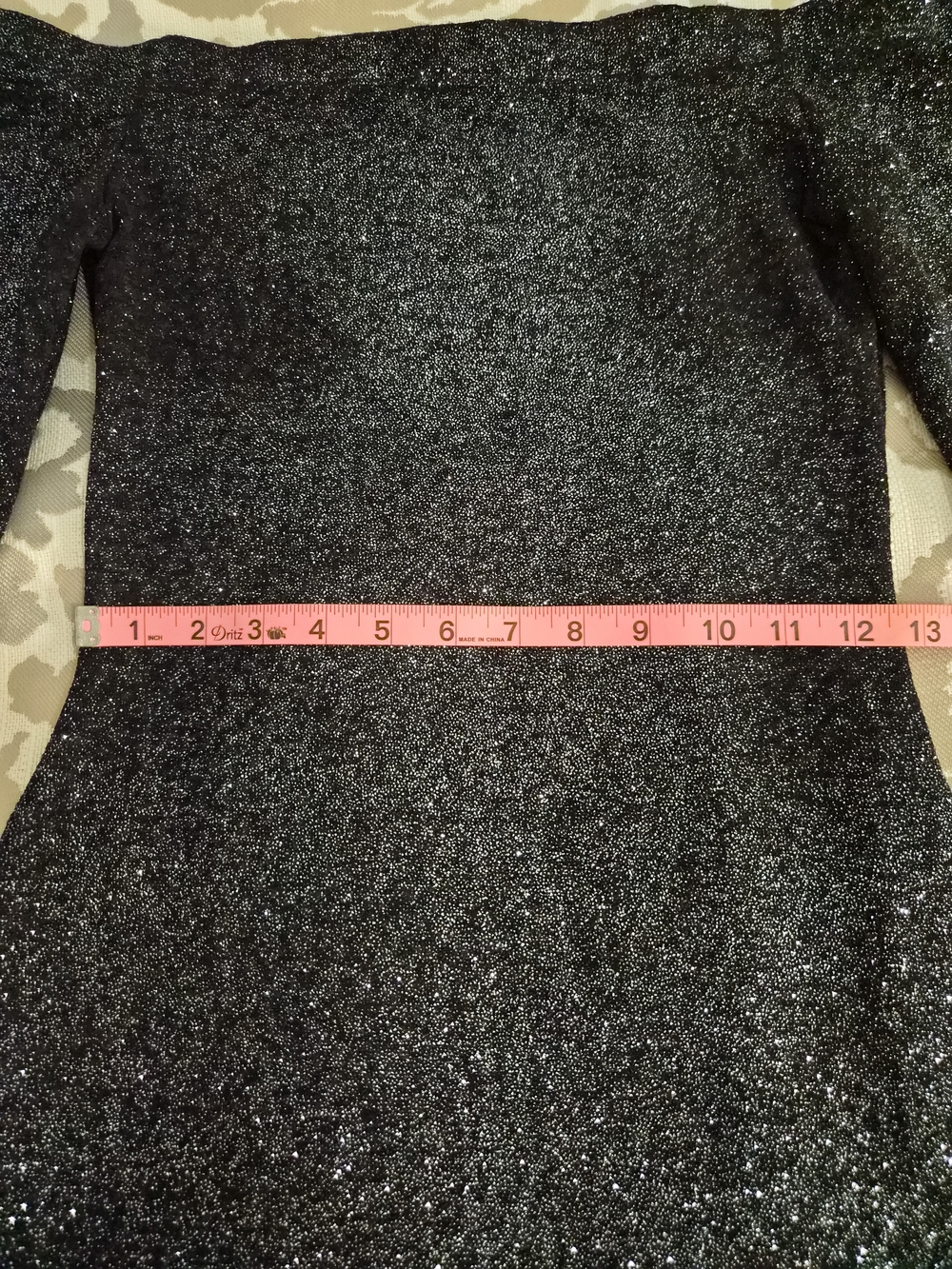 Windsor Black Sparkle Off-Shoulder Long Sleeve Dress - Picture 4 of 5